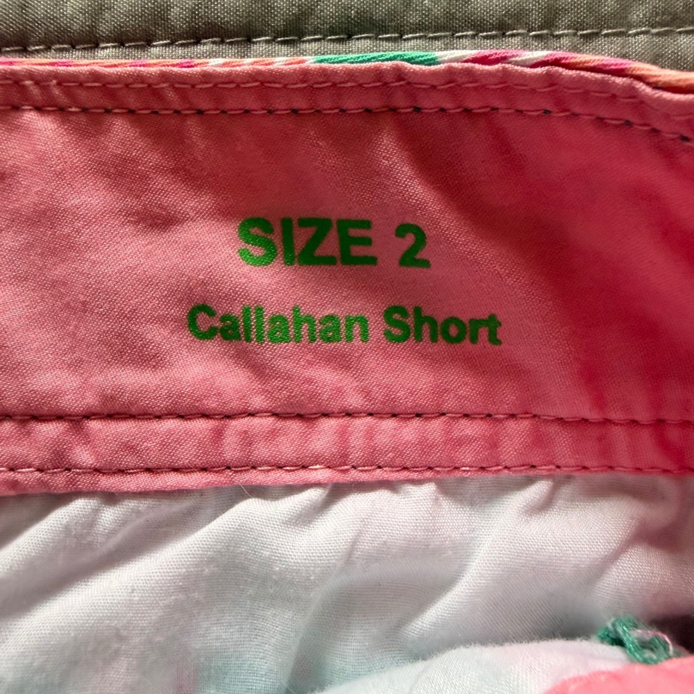 Lilly Pulitzer Callahan Womens Green Pink Floral Starfish Tropical Shorts Size 2 - Picture 6 of 8